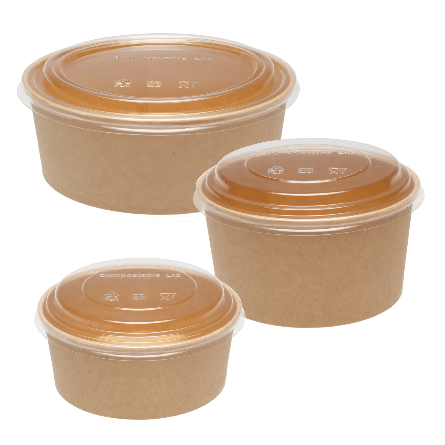 1000ml Kraft PLA Lined Salad Containers