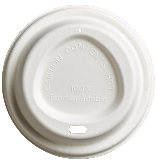 10oz 16oz Bagasse White Sip Thru Lid 90mm Diameter Kampac 3003